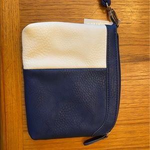 Navy and White Wristlet